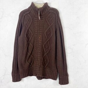 [Gap] Brown Knit Zip-Up Sweater Jacket
